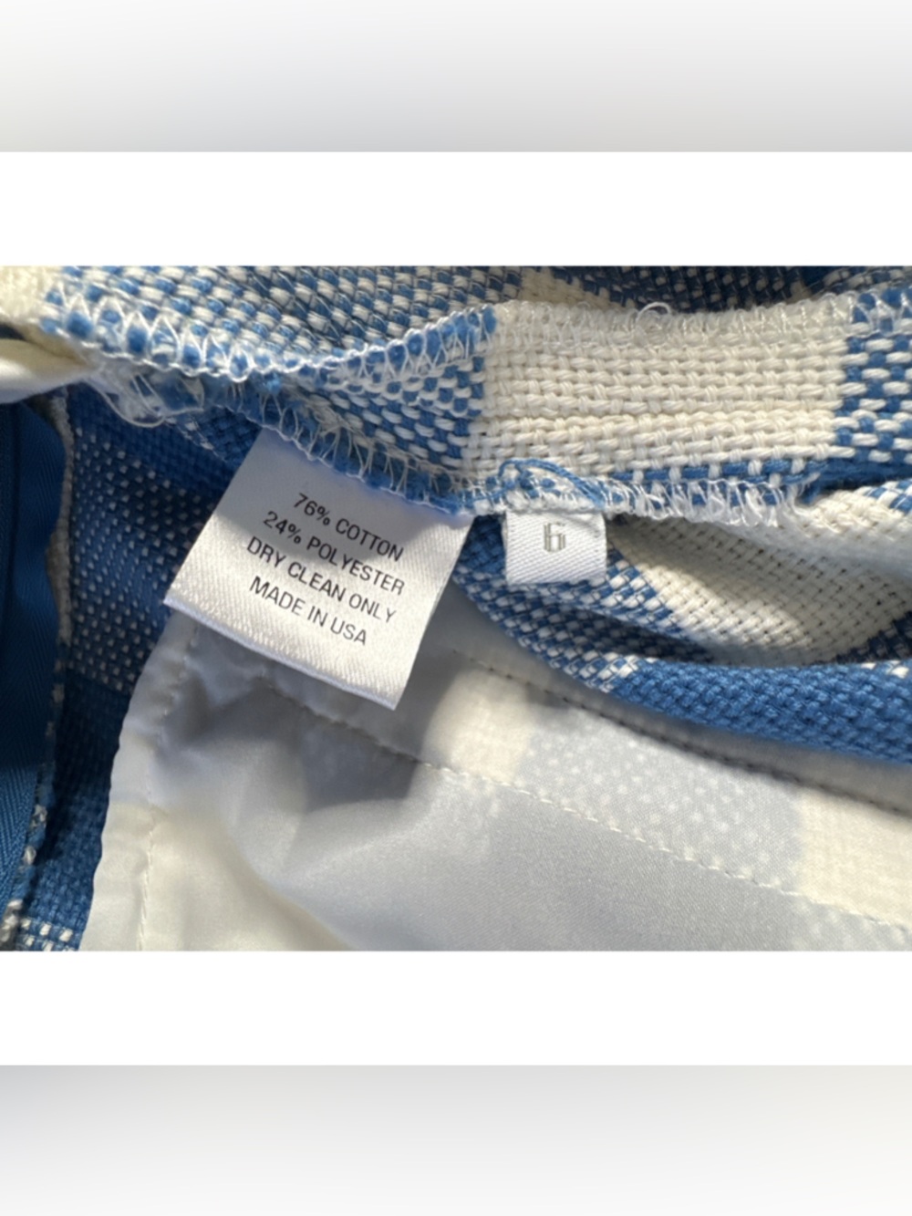 Pearl by Lela Rose Blue & White Woven Gingham Shorts Size 6 - Picture 6 of 6